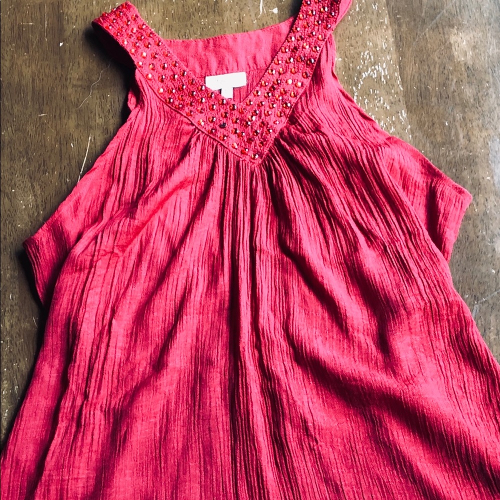🔥NWOT Too Mi Tomatoe Red Sleeveless Top Size Lg